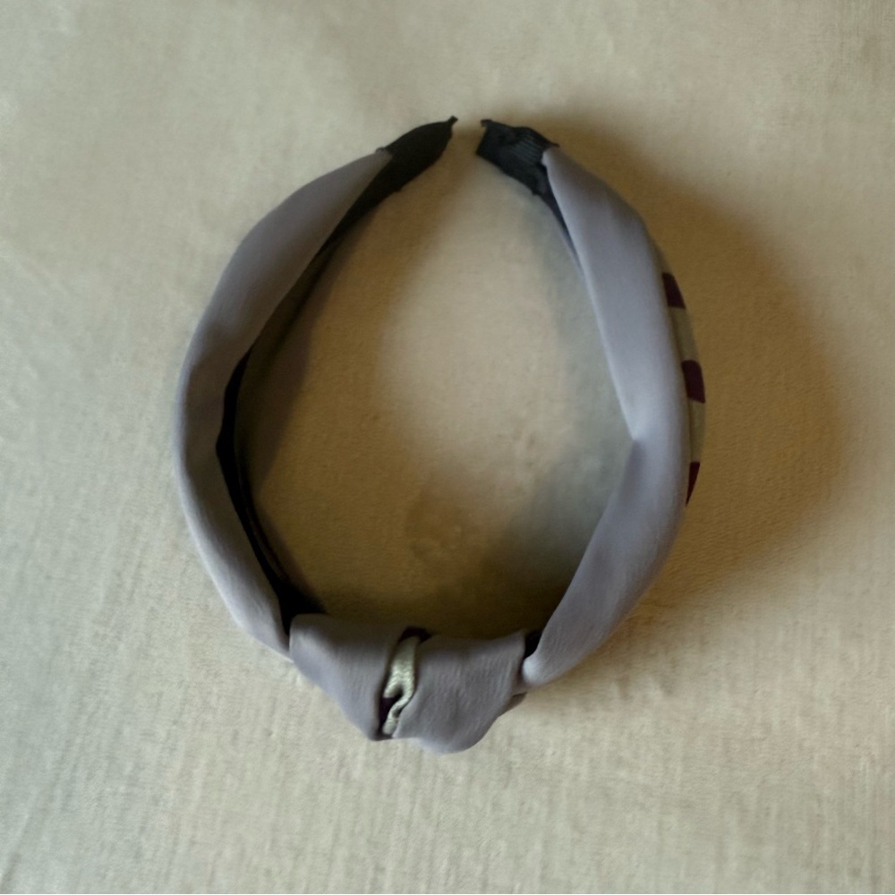 Purple Polka Dot Top-Knot Headband - Picture 4 of 6